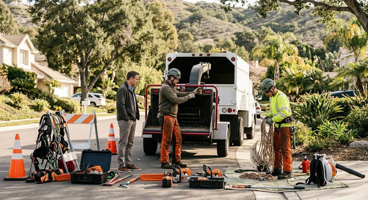 Tree Service equipment ready for customer walkthrough