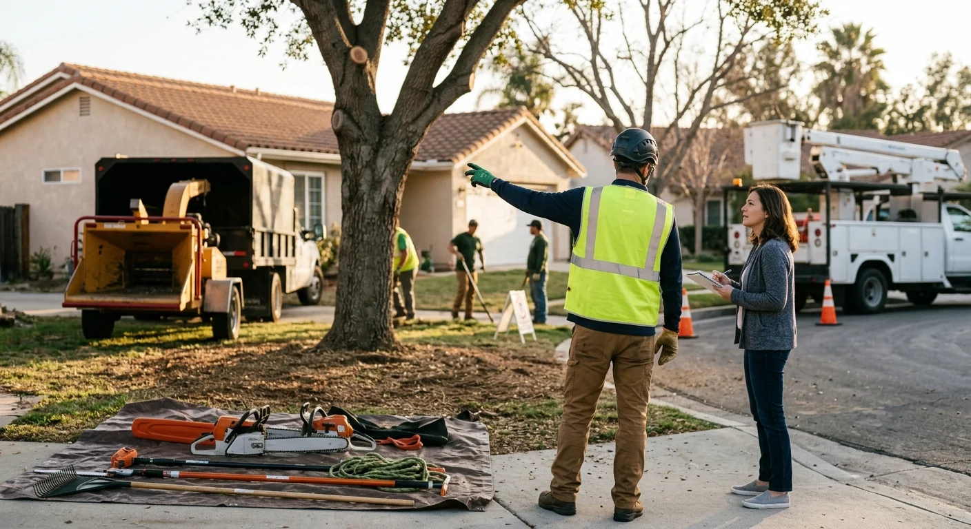 Tree Service equipment ready for customer walkthrough