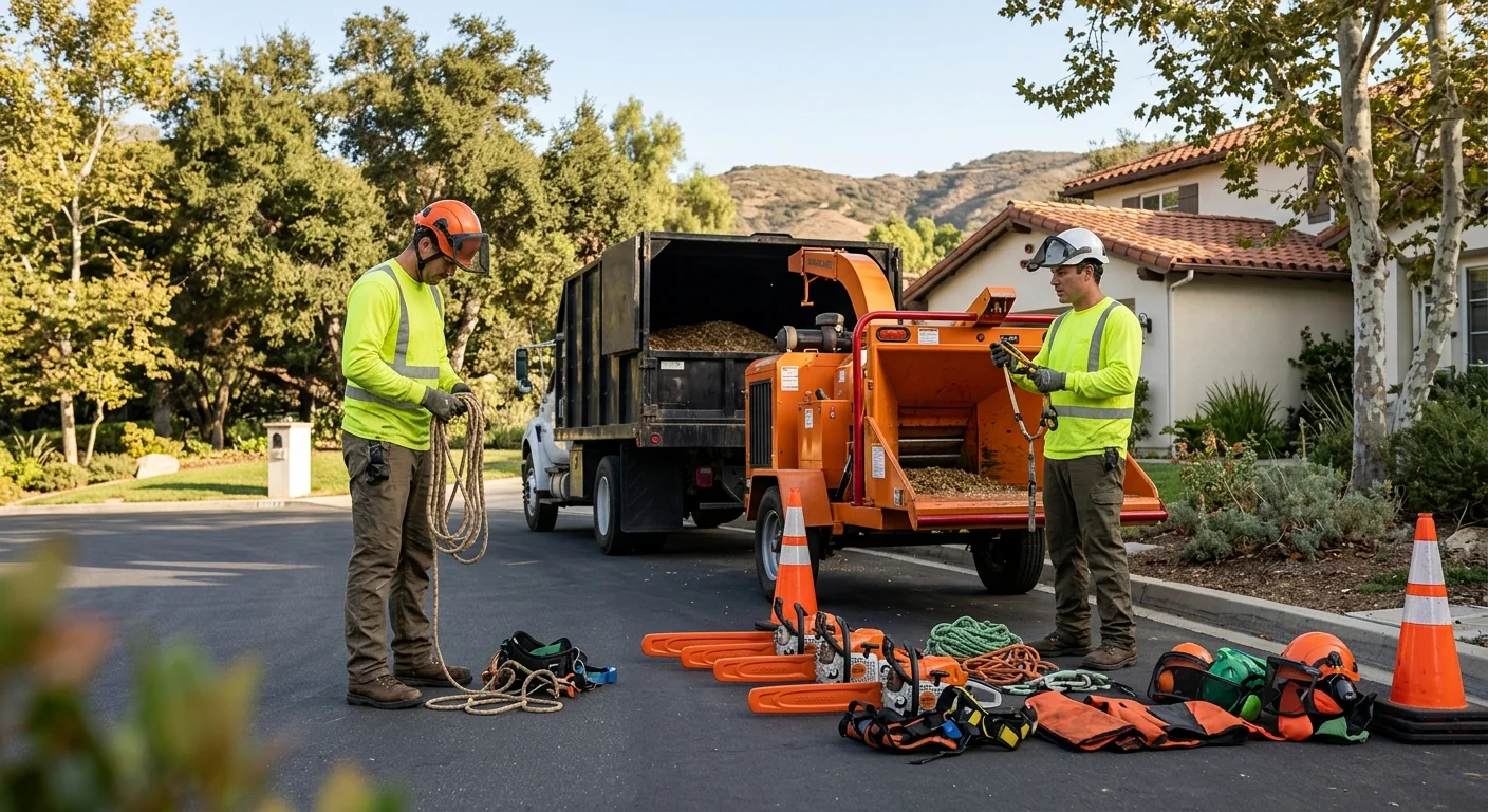 Tree Service equipment ready for customer walkthrough