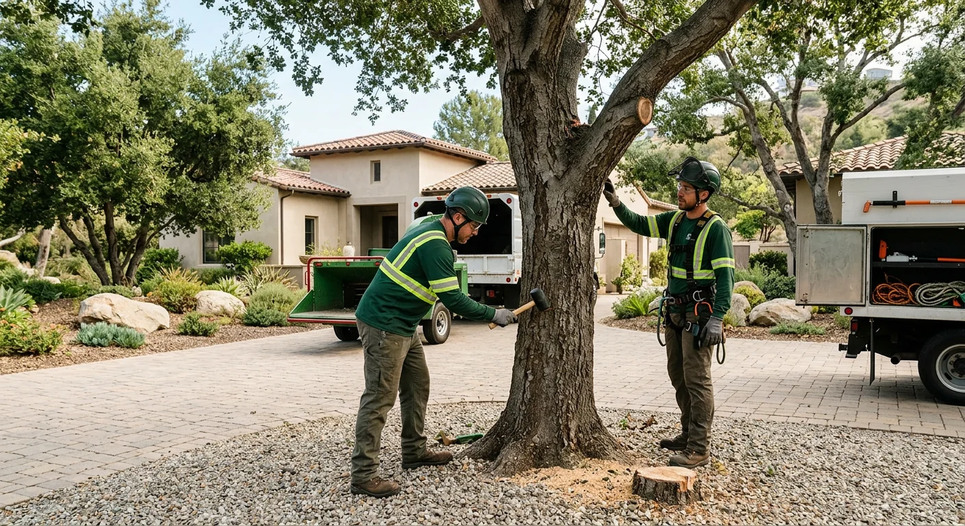 Cleaned Calabasas property after storm debris removal with remaining trees inspected for safety