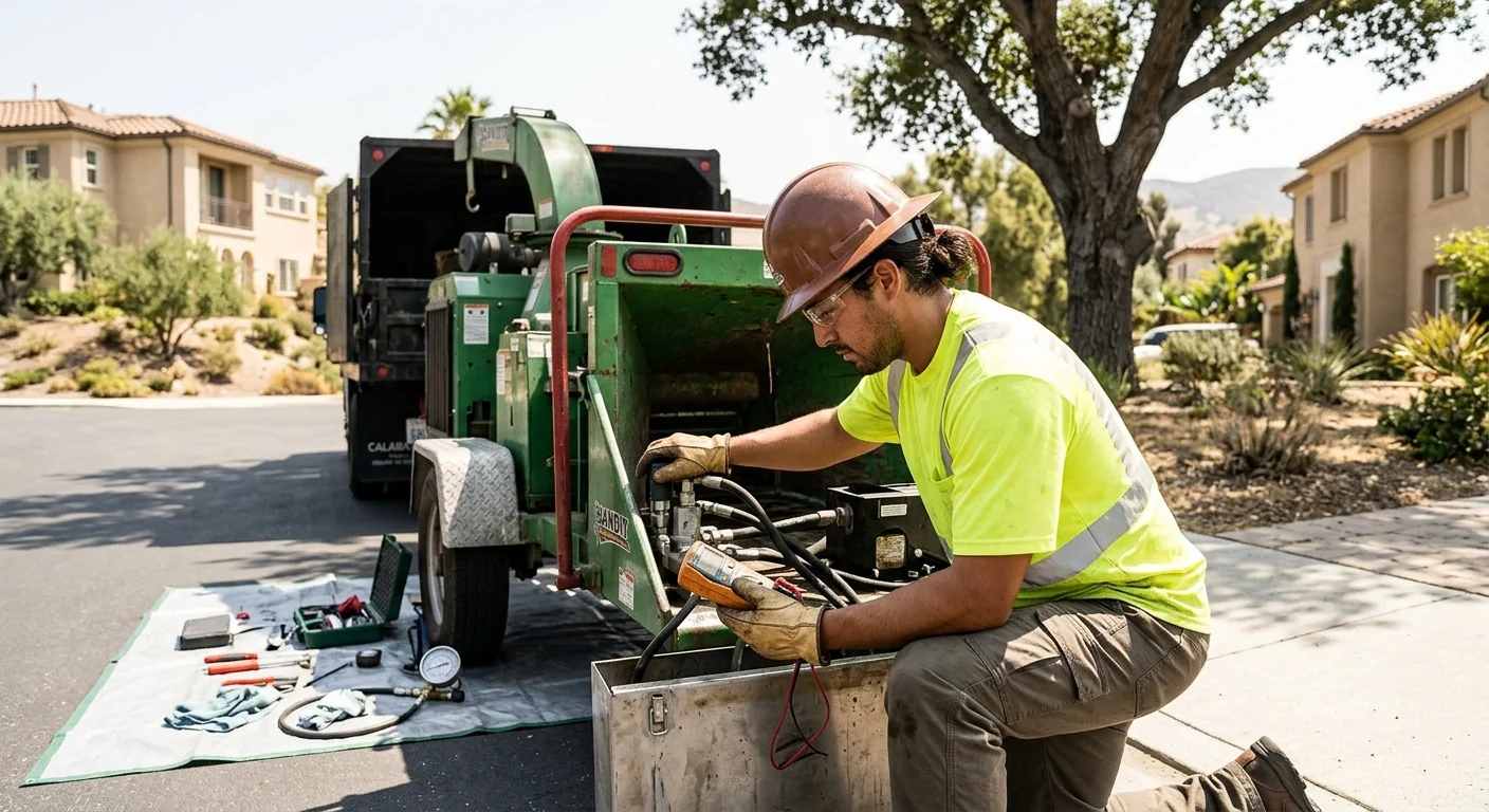 Calabasas Tree Care Pros technician testing system performance