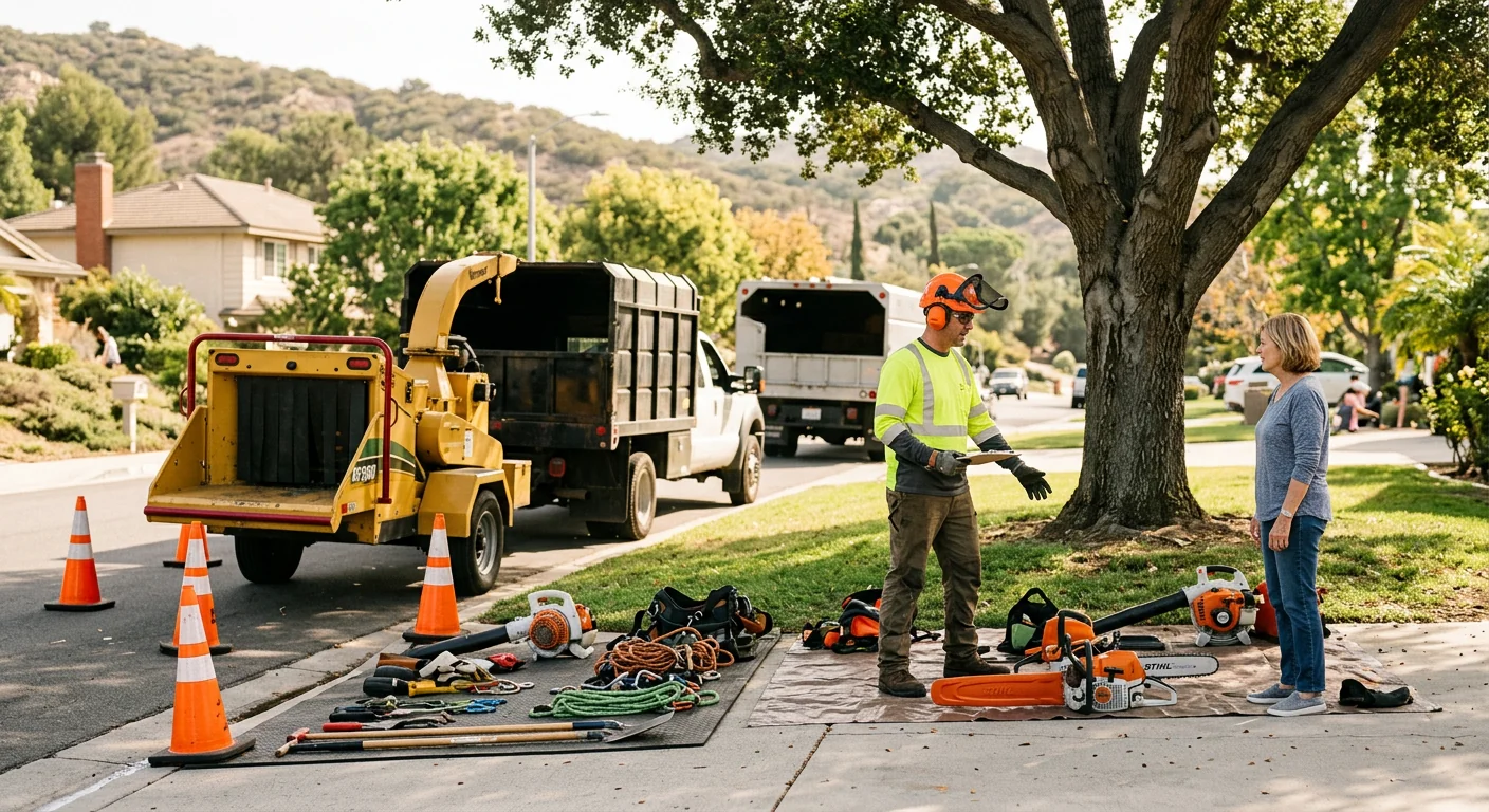 Tree Service equipment ready for customer walkthrough