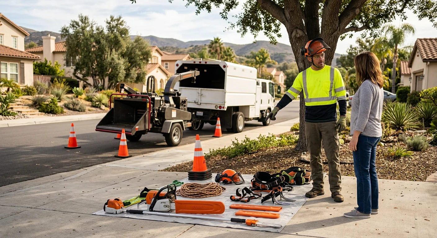 Tree Service equipment ready for customer walkthrough