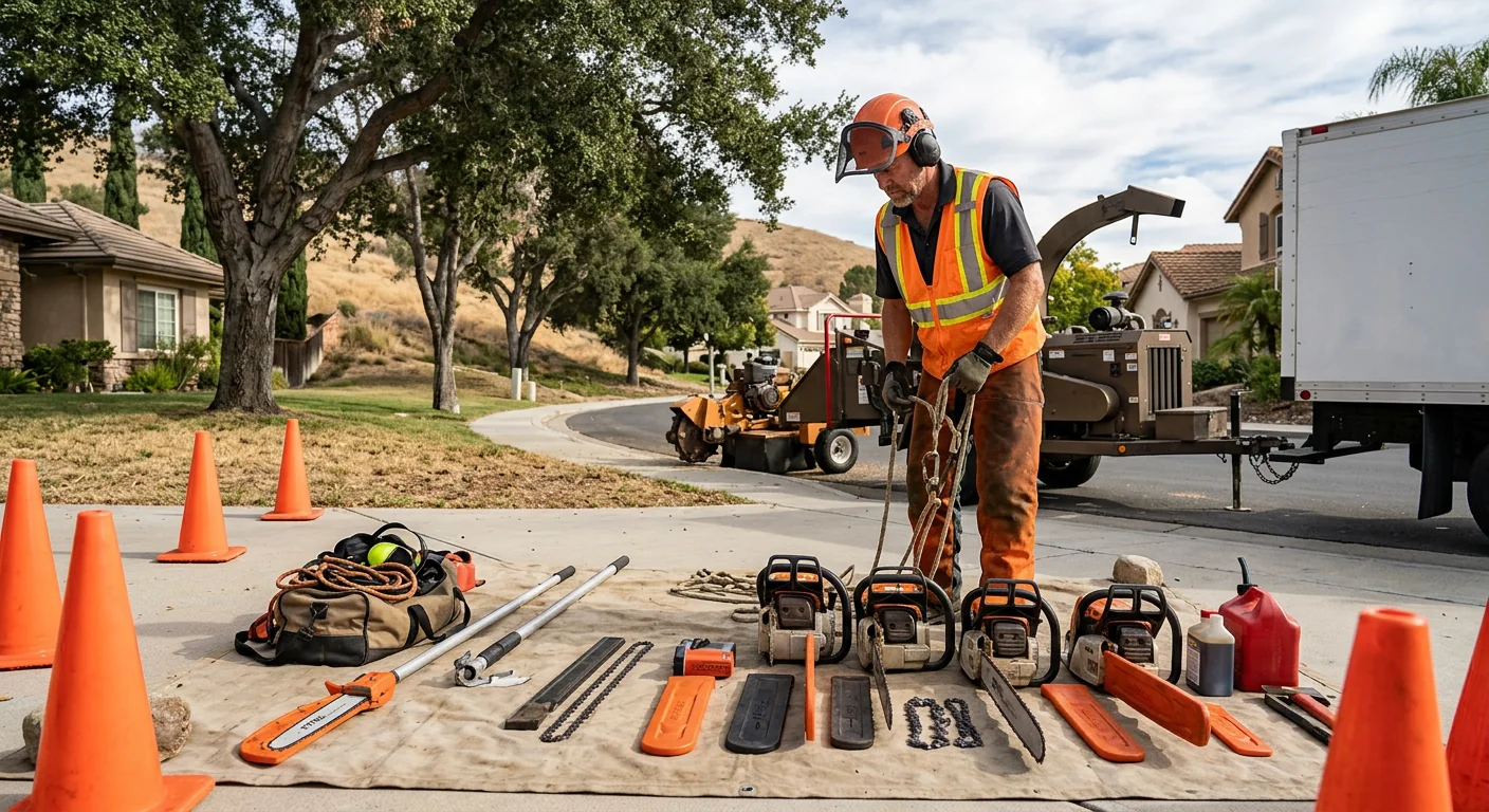 Tree Service equipment ready for customer walkthrough
