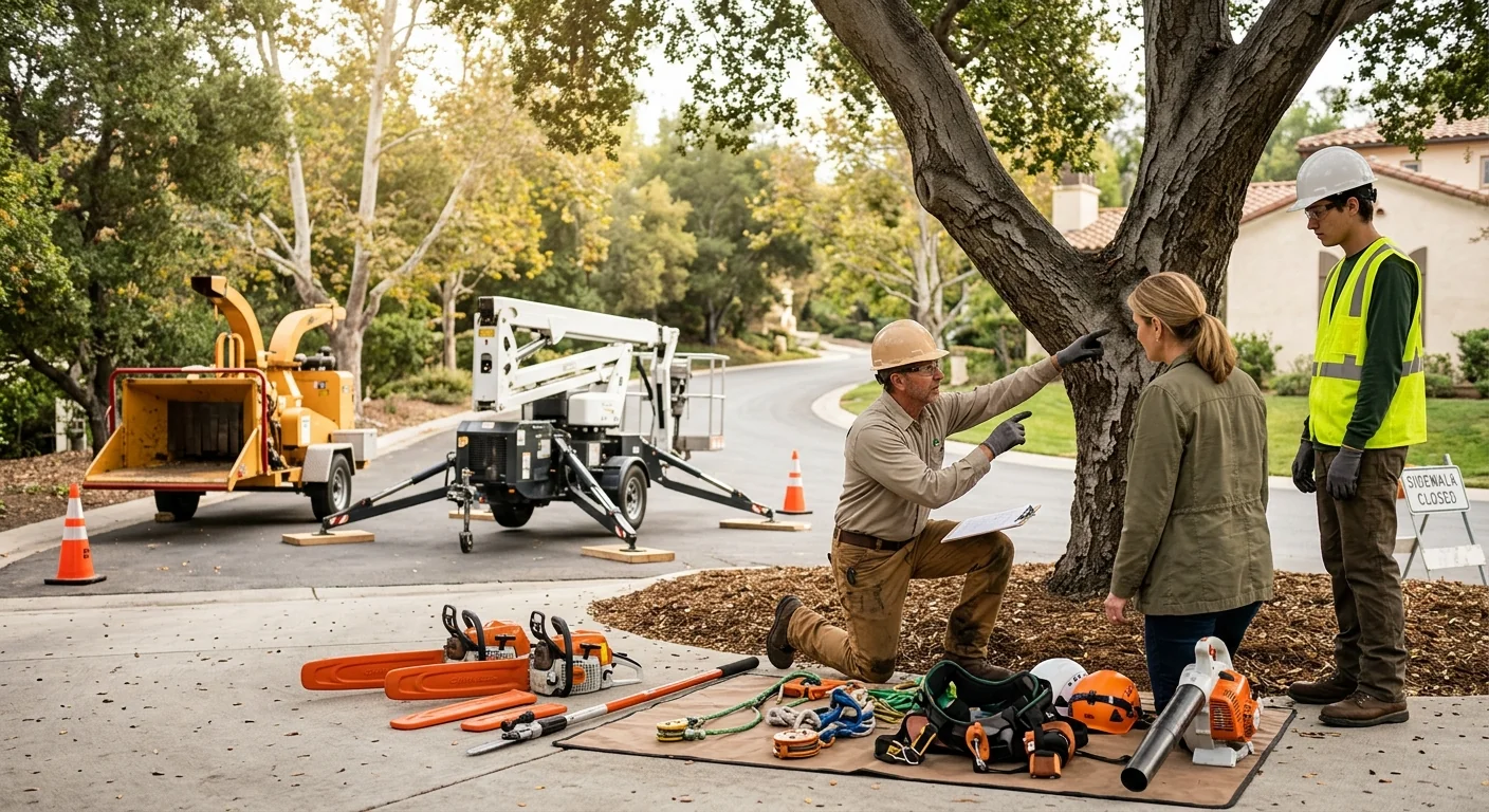 Tree Service equipment ready for customer walkthrough