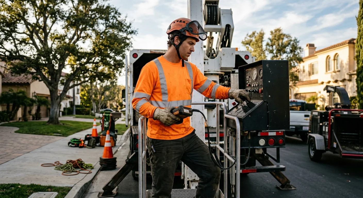 Calabasas Tree Care Pros technician testing system performance