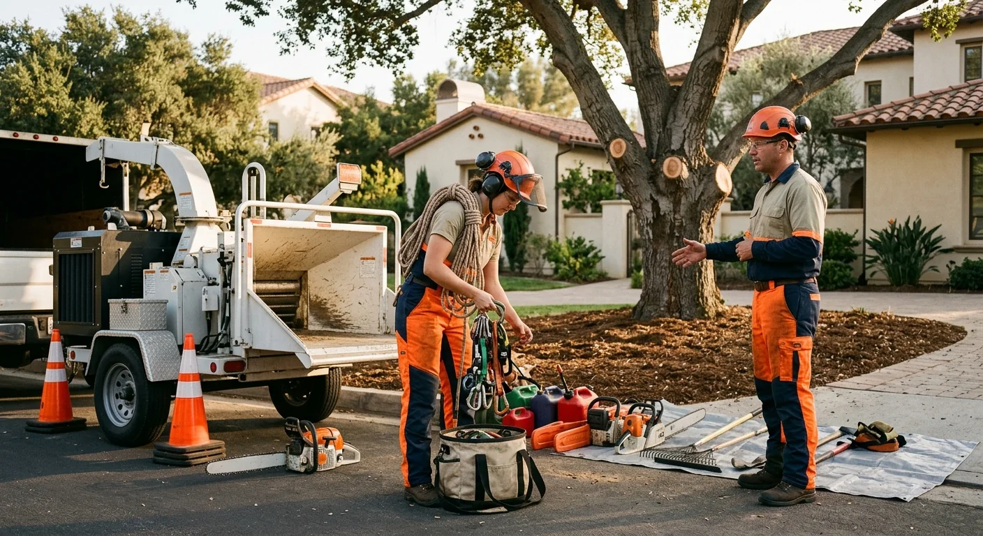 Tree Service equipment ready for customer walkthrough